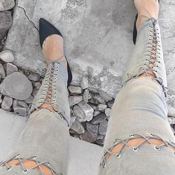 GRAY SUEDE PANTS - Picture 2 of 3